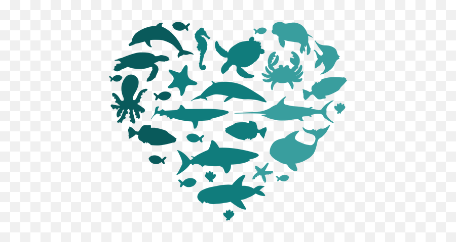 Heart Sea Animals - Transparent Png U0026 Svg Vector File Fish Emoji,Animal Png