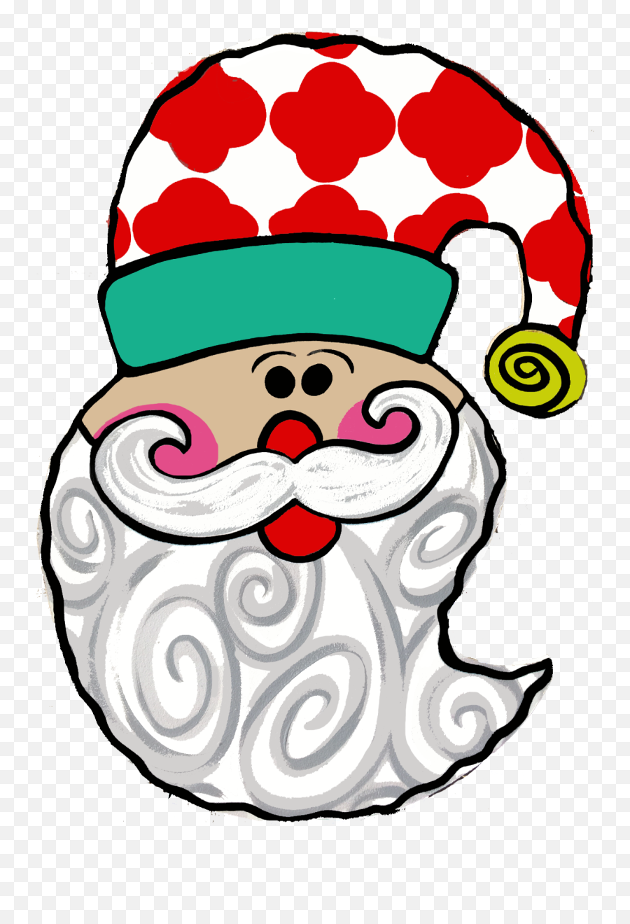 Santa Face Door Hanger Transparent Cartoon - Jingfm Santa Claus Emoji,Grinch Face Clipart