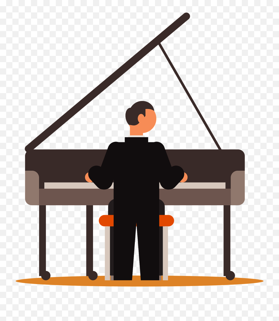 Pianist Is Playing A Grand Piano Clipart Free Download - Pianist Clipart Emoji,Piano Clipart