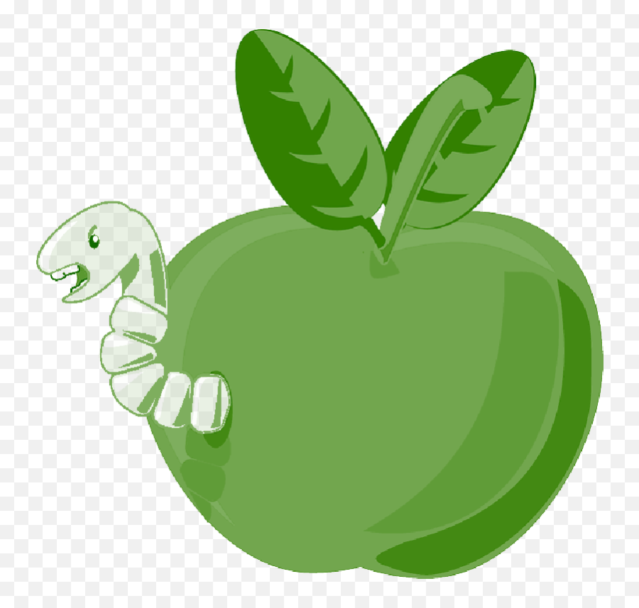 Red Green Apple Food Fruit Small Apples Bitten - Worm In Apple Transparent Emoji,Apple Transparent Background