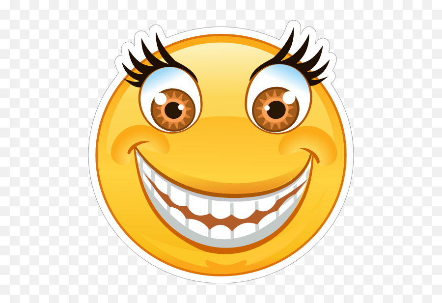 Crazy Wide Eyes Big Smile Emoji Sticker - Smile Emoji,Crazy Eyes Png