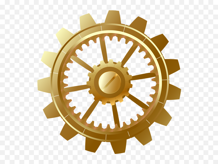 Gear Gold Clip Art Png Image - Gold Steampunk Gear Png Emoji,Gears Clipart