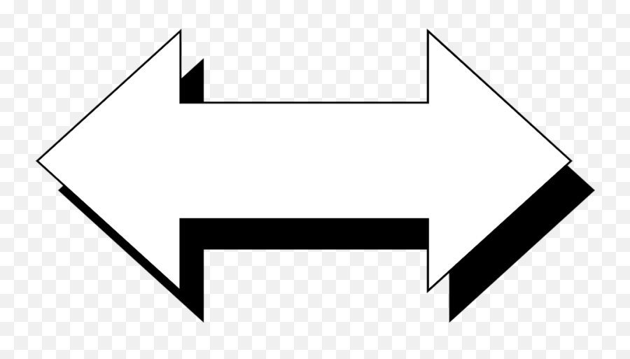 Arrow Clip Art Black And White - White Both Side Arrow Emoji,Arrow Clipart Black And White