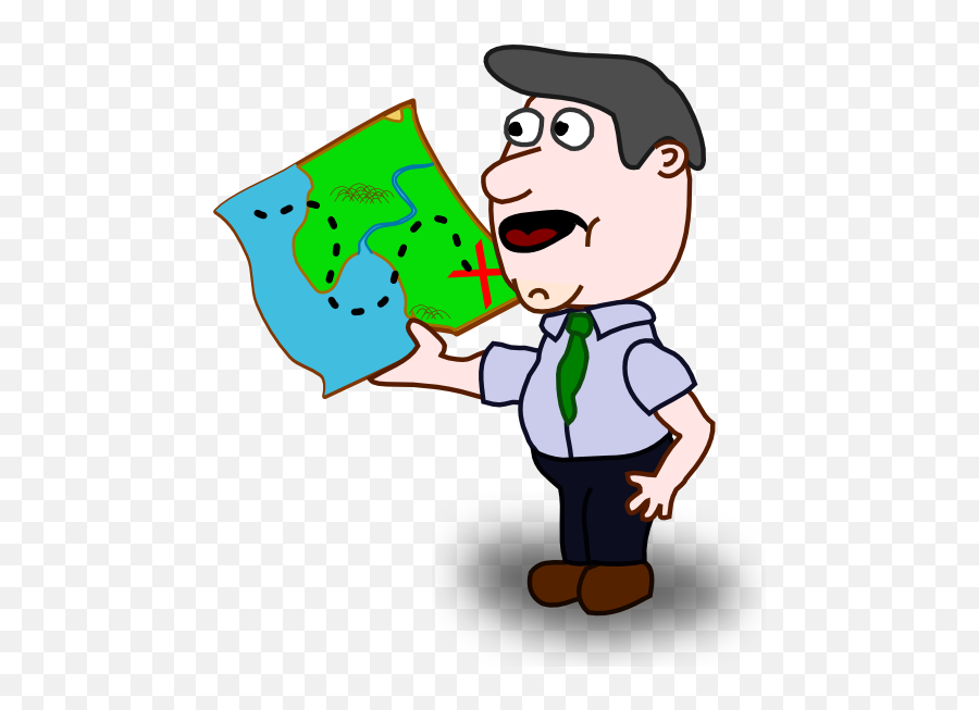 Man Holding Map Clip Art - Man Holding A Map Clipart Emoji,Map Clipart