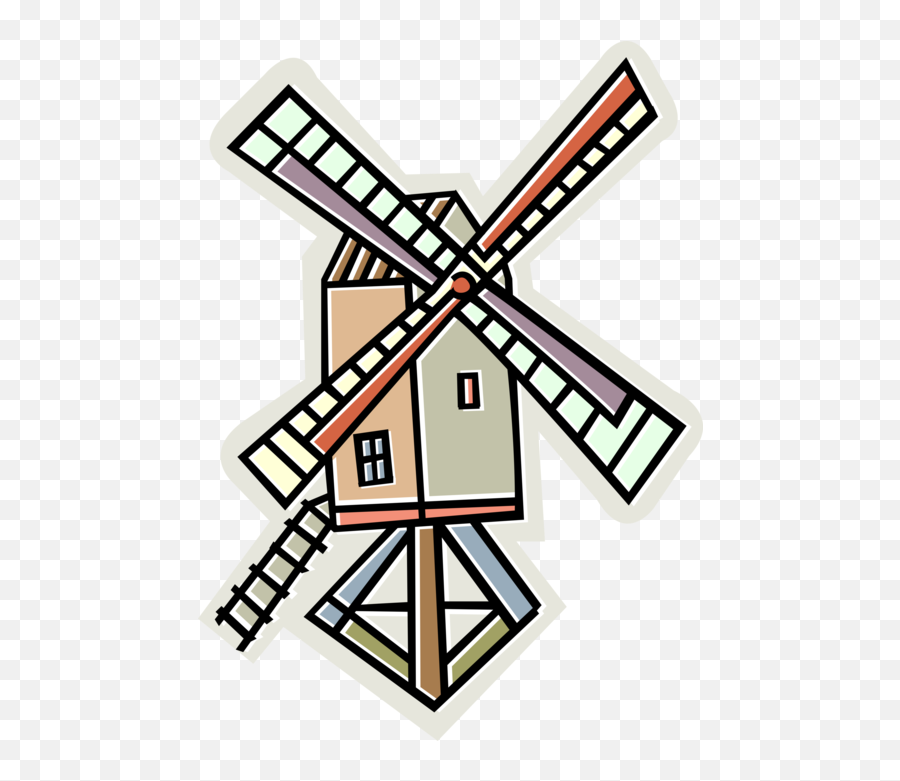 Vector Illustration Of Netherlands Dutch Windmill Convert - Dot Emoji,How To Convert Png To Vector