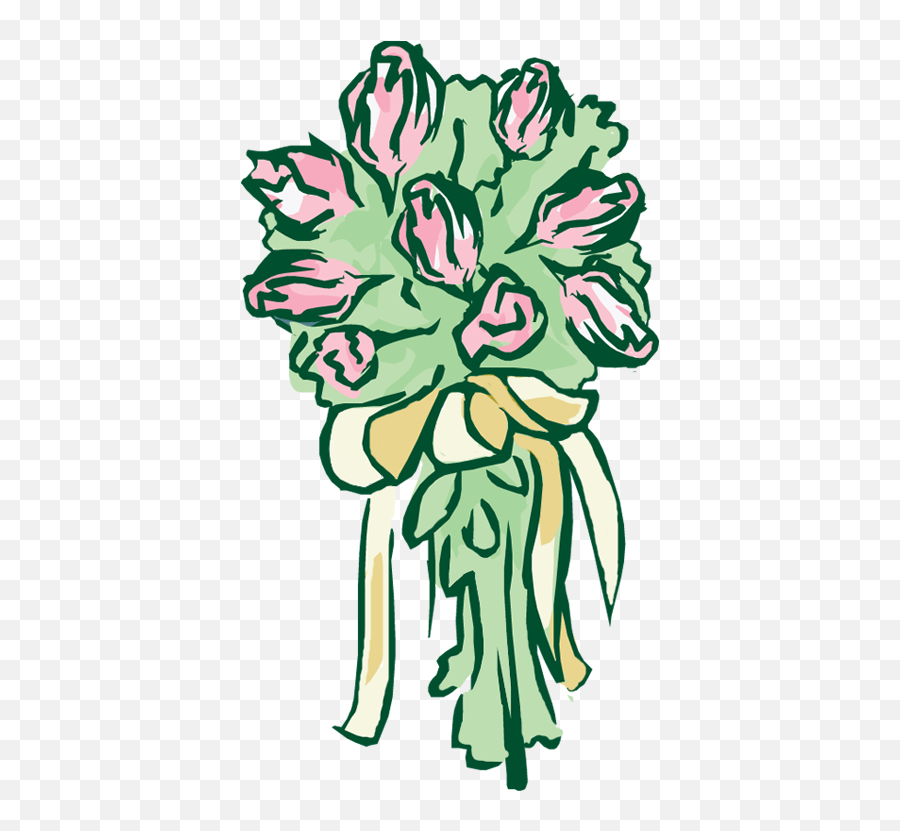 Download Hd Wedding - Flowers Clip Art Wedding Flower Bouqet Of Flowers Cartoon Emoji,Bouquet Of Flowers Clipart