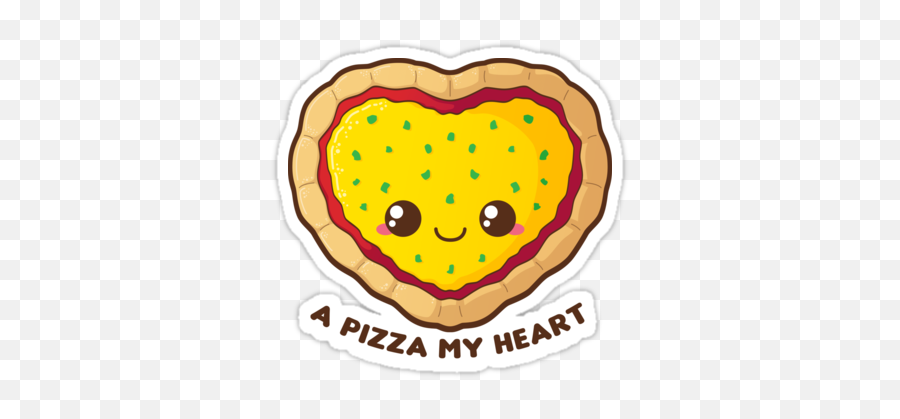 A Pizza My Heart Stickers By Pai - Thagoras Kawaii Pizza Happy Emoji,Kawaii Heart Png