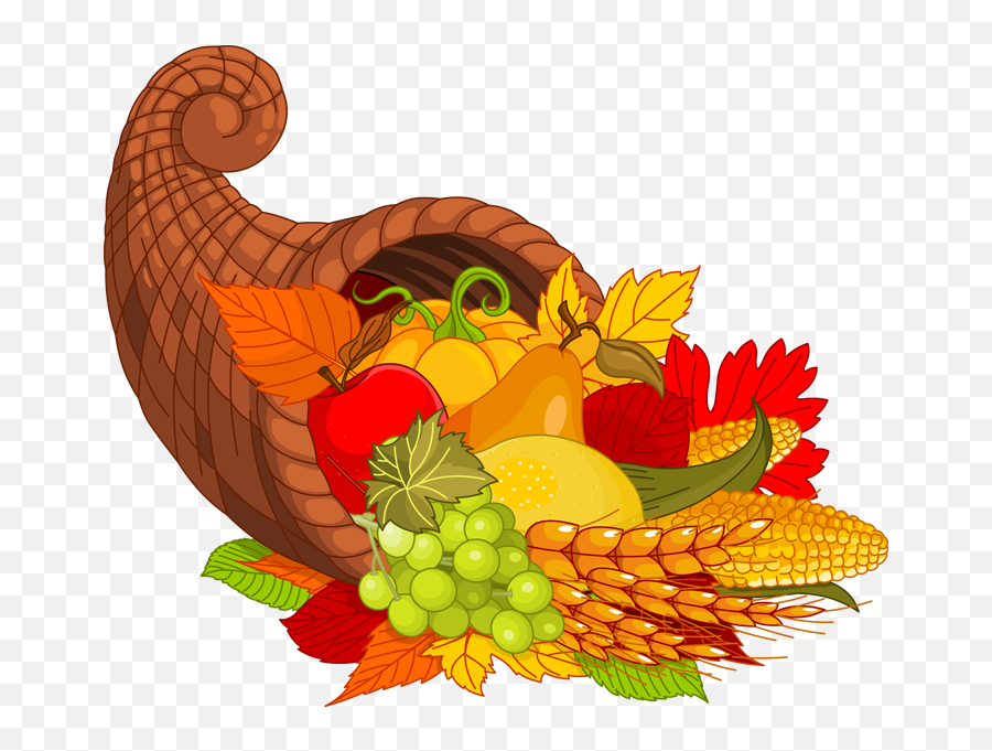 Happy Thanksgiving Cornucopia Clip Art - Clip Art Thanksgiving Cornucopia Emoji,Cornucopia Clipart