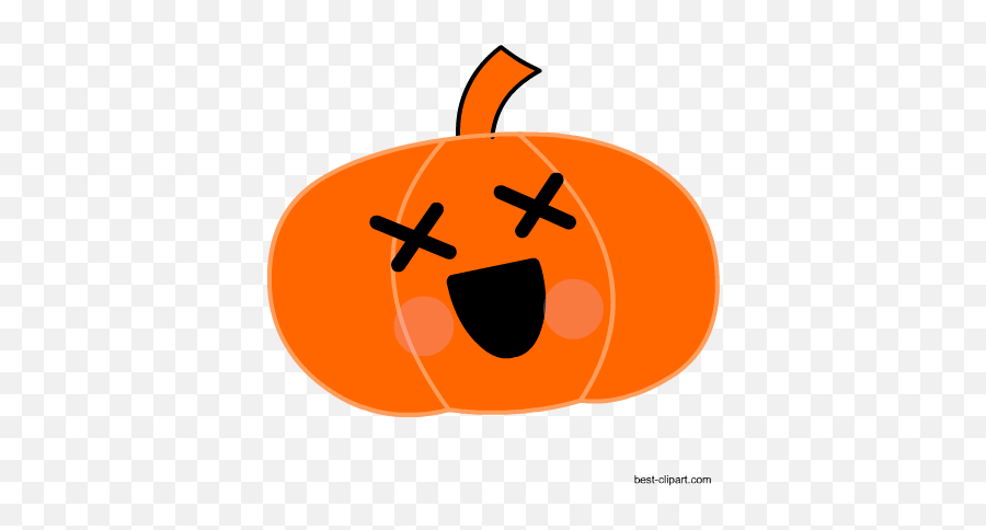 Download Cute Pumpkin Free Clip Art For Halloween - Adorable Emoji,Clipart Of Pumpkins