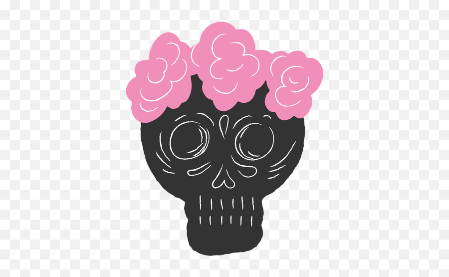 Skull Flower Crown Pink And Black - Transparent Png U0026 Svg Girly Emoji,Flower Crown Transparent