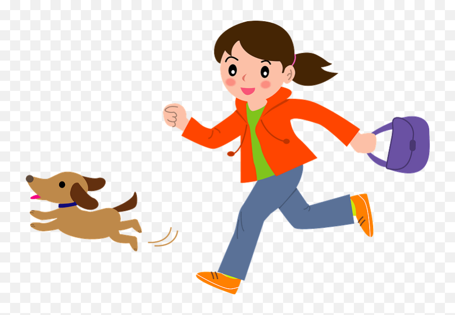 Woman Running With Her Dog Clipart - Clipart For Kids Run Emoji,Run Clipart