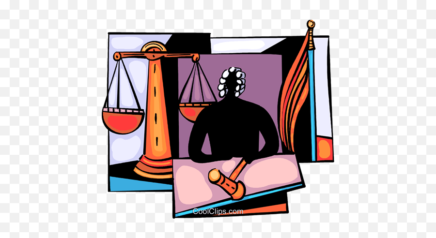 Judge With Gavel And Scales Of Justice Royalty Free Vector Emoji,Judges Clipart