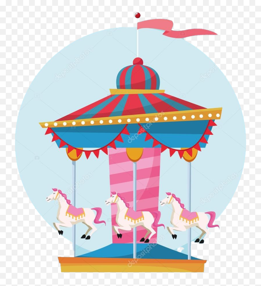 Carnival Carousel Free Png Image Png Arts - Carrocel Desenhos Emoji,Carousel Clipart
