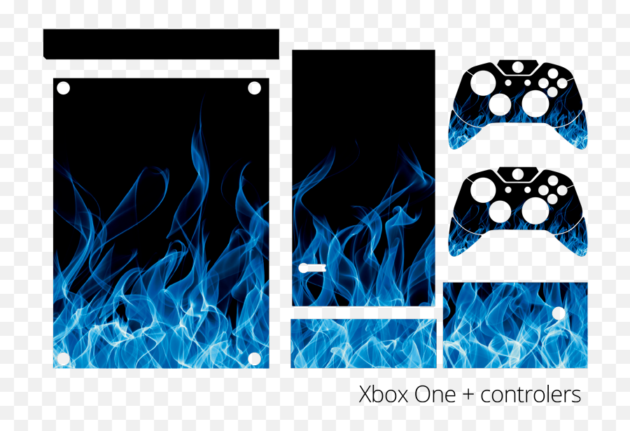 Blue Flames Xbox Skin Sticker - Naklejka Na Xbox One Niebieski Emoji,Blue Flames Png