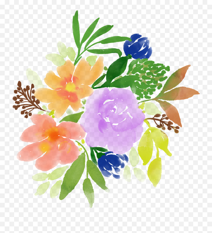 Watercolour Flowers Spring - Free Image On Pixabay Emoji,Water Color Flowers Png
