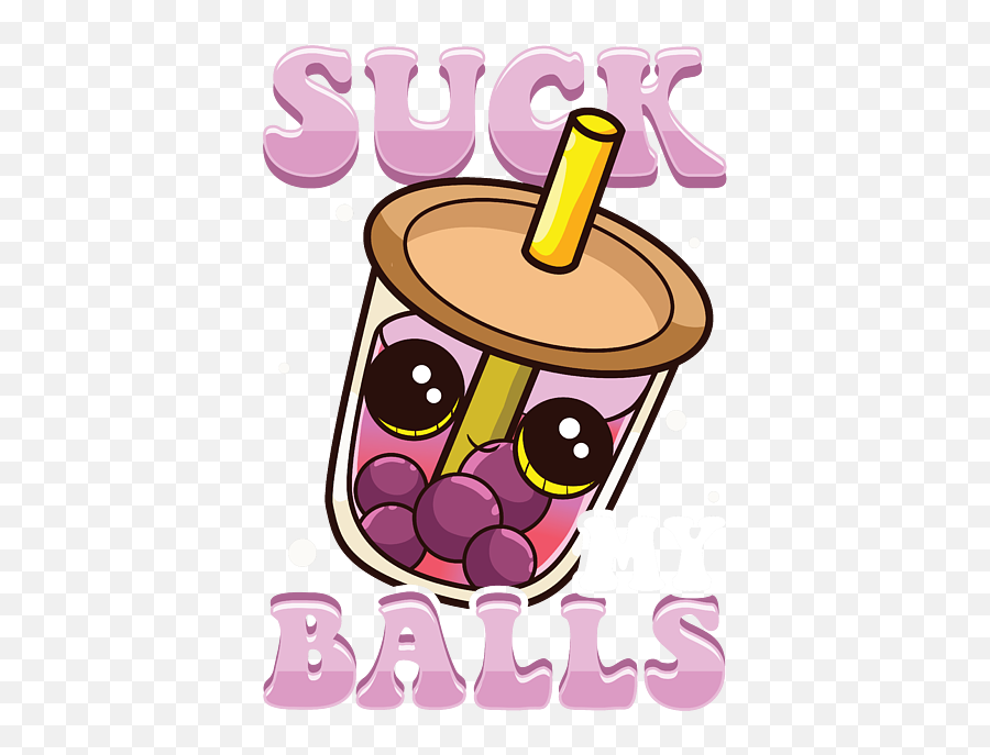 Cute Funny Suck My Balls Boba Tea Pun Fleece Blanket For Emoji,Presents Transparent Background