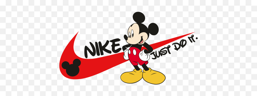 Nike Logo With Mickey Svg Nike Mickey Logo Svg Fashion - Logo Nike Mickey Mouse Emoji,Just Do It Logo