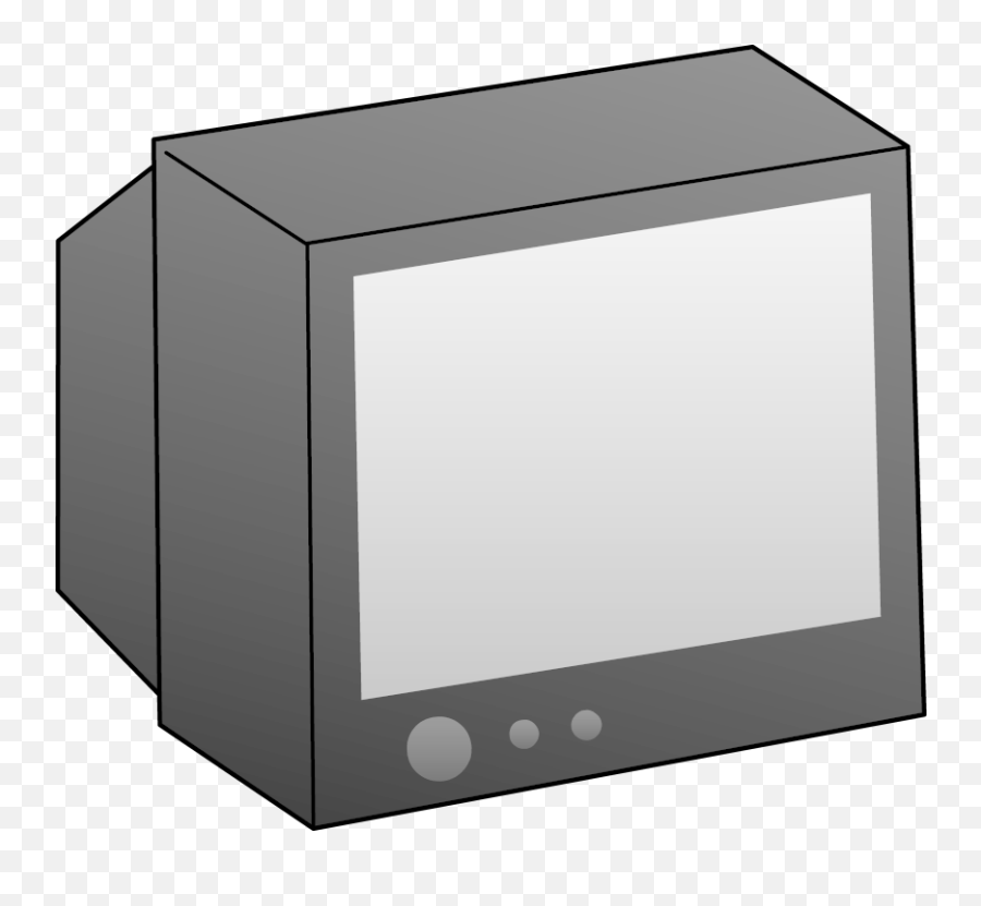 Simple Black Television Clip Art Free - Old Tv Png Emoji,Television Clipart