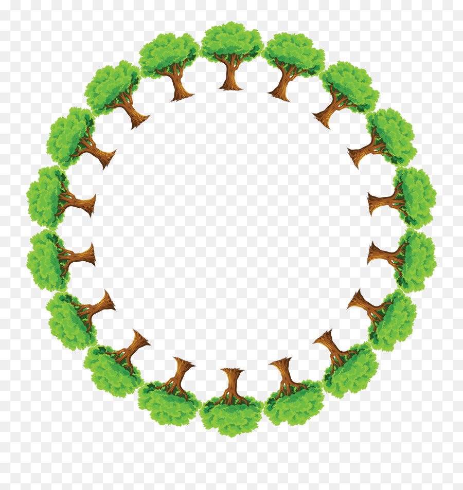 Free Clipart Of A Round Frame Of Trees - Save Environment In Ground Reaction Curve Tunnel Emoji,Environment Clipart