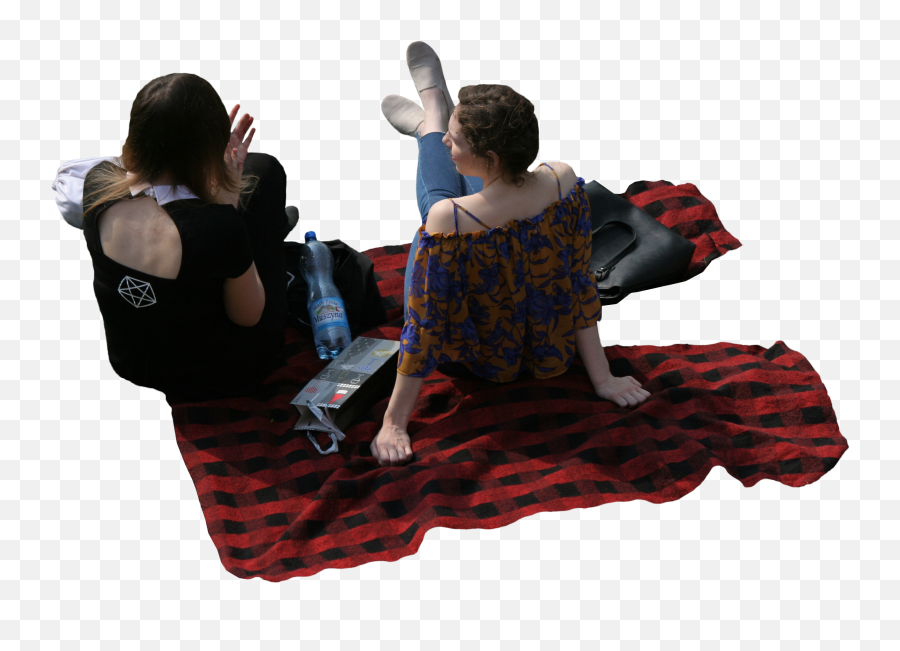 Girls On The Blanket U2013 Free Cut Out People Trees And Leaves - People Sitting From Above Png Emoji,Blanket Png