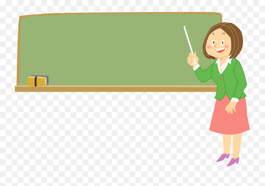 Woman Teacher Teaching A Lesson At The Blackboard Clipart - Teacher Teaching Lesson Clipart Emoji,Teacher Clipart