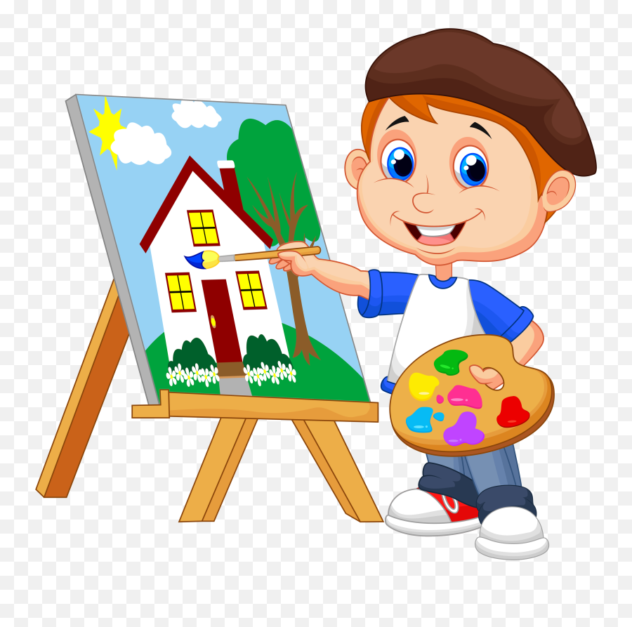 Kid Painting Clipart Png Image With No - Painter Clipart Emoji,Kid Clipart