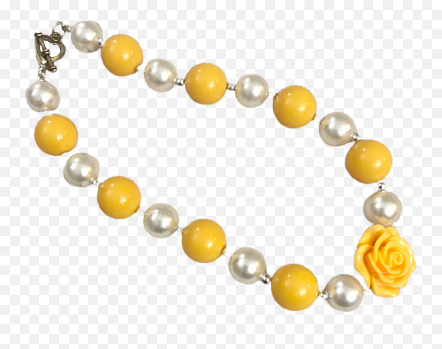 Yellow Flower Bubblegum Necklace - Solid Emoji,Yellow Flower Transparent