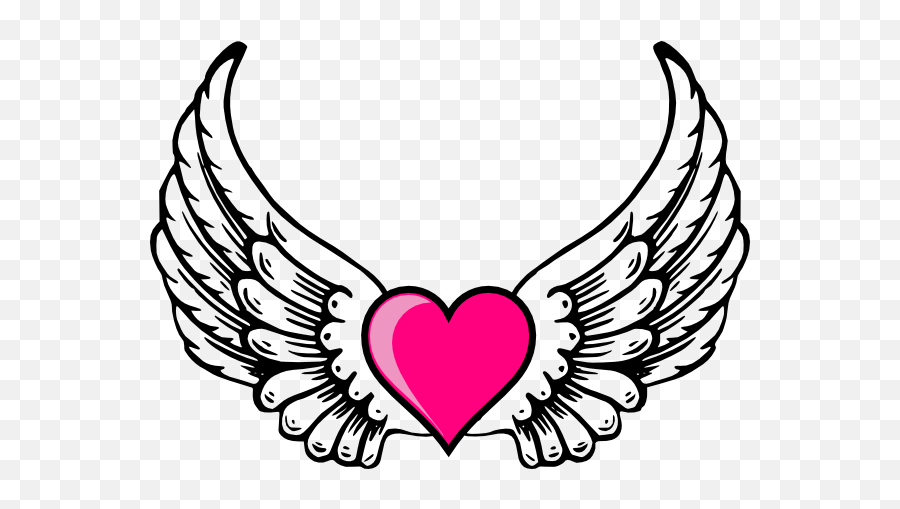 Pink Heart With Wings Transparent Png Emoji,Angel Halo Transparent