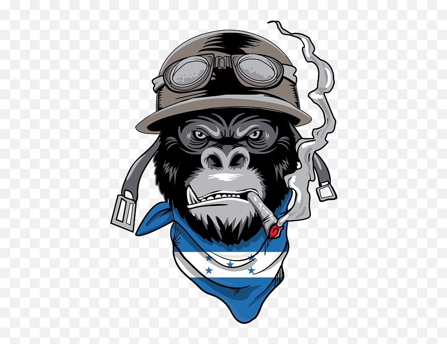 Patriotic Honduran Motorist Biker Gorilla Flag Of Honduras Emoji,Honduras Flag Png