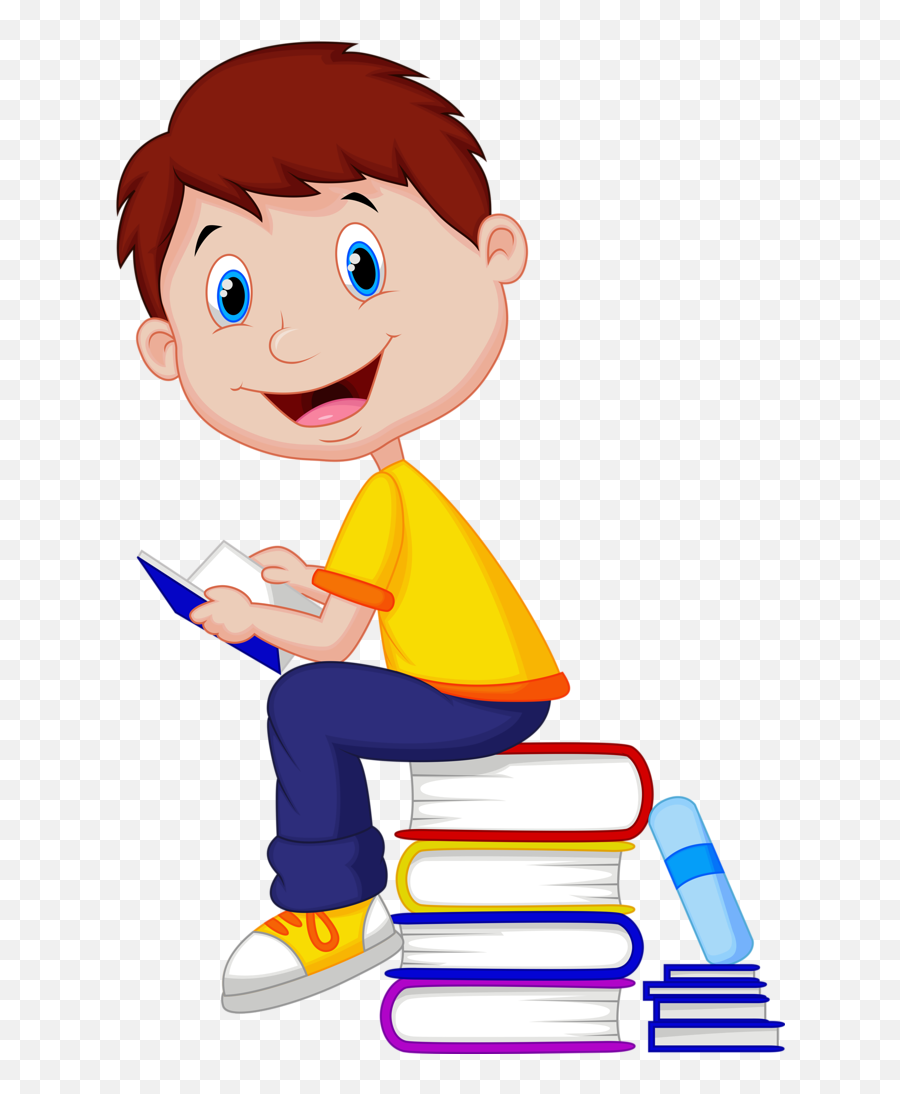 6 Clip Art School And Sunday School - School Boy Cartoon Cartoon Reading Book Png Emoji,Sunday School Clipart