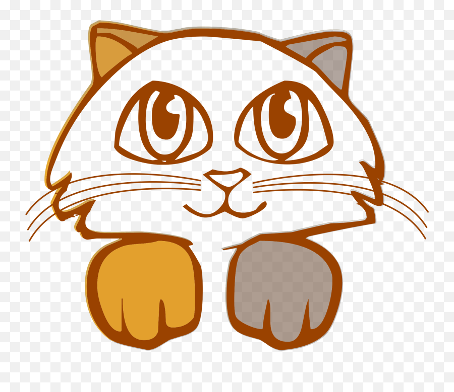 Drawing Of The Colorful Cat Clipart - Cat Emoji,Cat Clipart