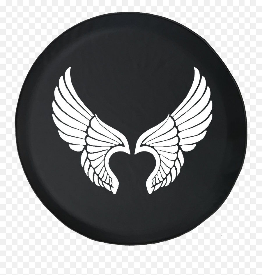 Jeep Wrangler Tire Cover With Angel Wings Wrangler Jk Tj Yj - Wings Jeep Tire Cover Emoji,Angel Wings Logo