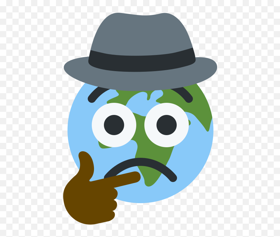 Planet Earth Emoji With Large Frown With Eyes Wide Clipart - Detektivin Clipart,Frown Png