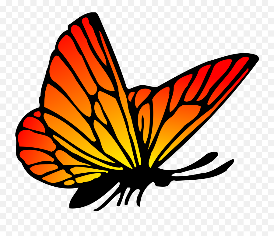 Butterflies Clip Art Free Png Download - Drawing Monarch Kupu Kupu Vektor Png Emoji,Butterflies Clipart