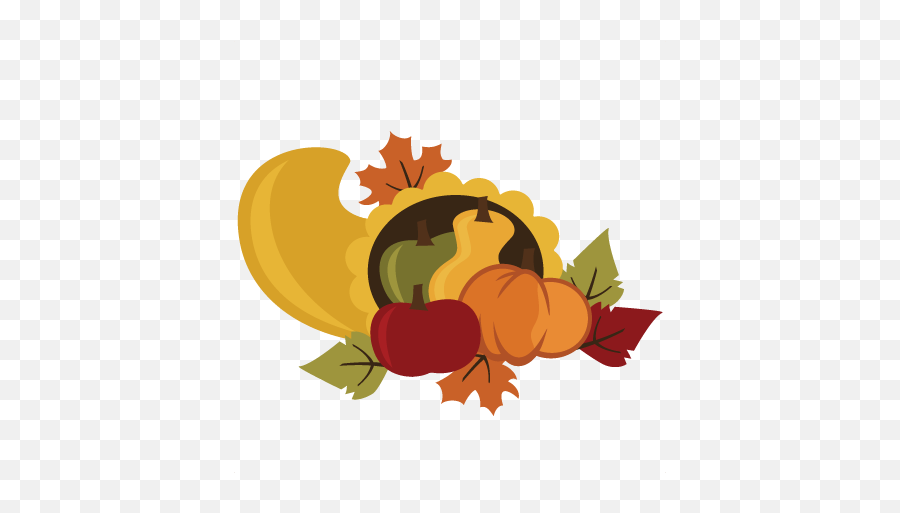 Cornucopia Clip Art 2 - Cute Thanksgiving Clipart With Transparent Background Emoji,Cornucopia Clipart