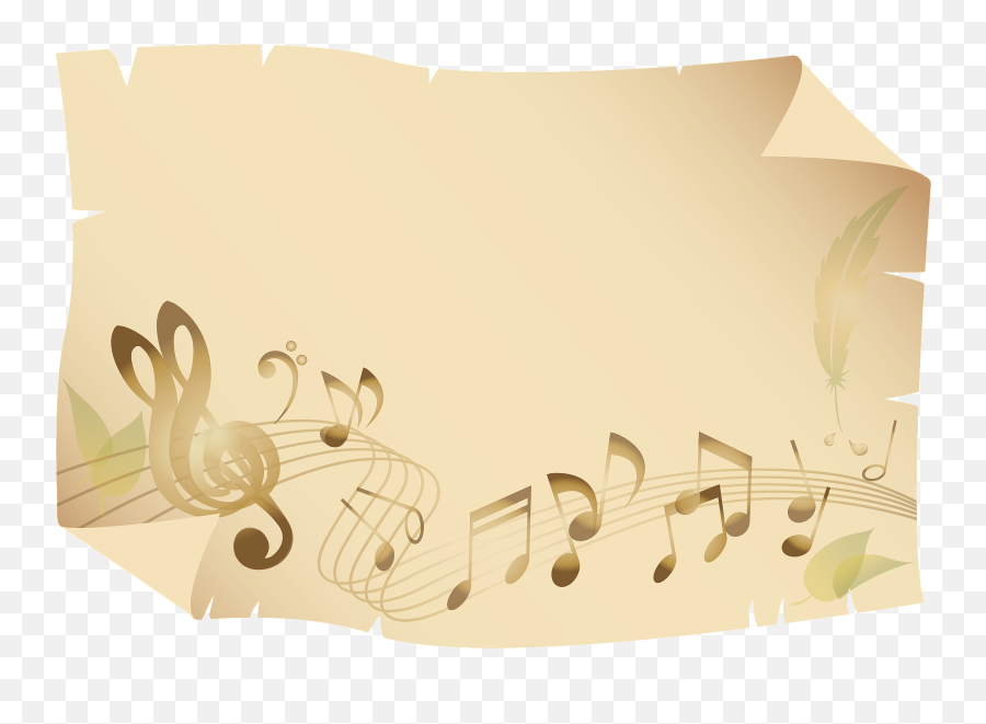 Musical Notes On Old Paper Clipart Free Download Emoji,Music Notes Clipart Png