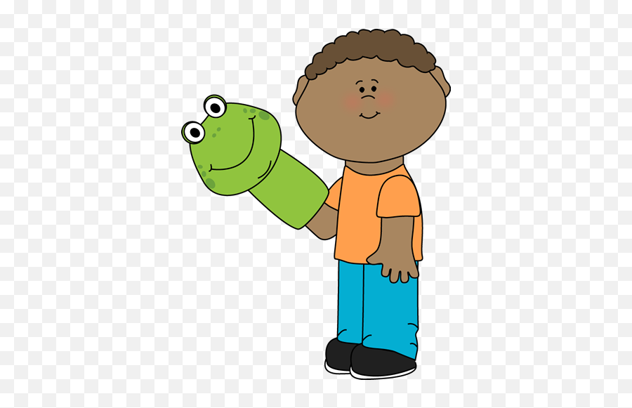 Little Boy Playing With A Puppet Boys - Puppet Clipart Emoji,Kids Playing Clipart