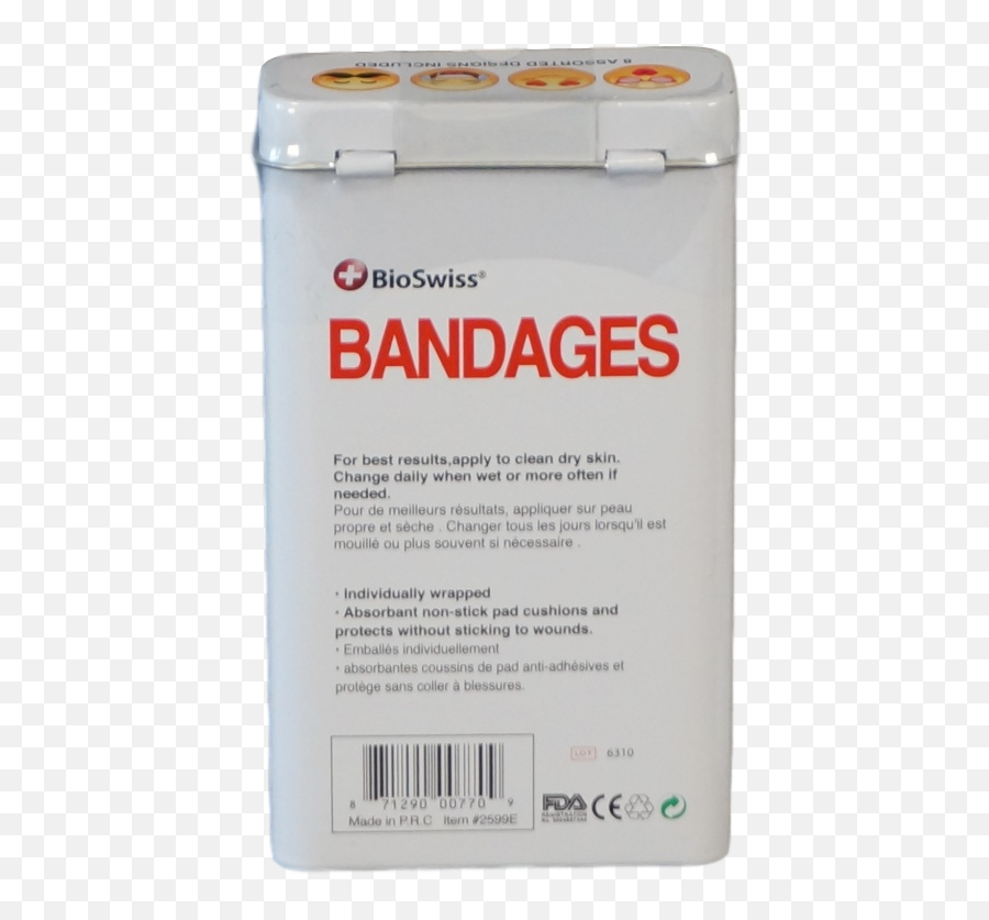 Bioswiss Emoji Bandage Tin Of 50 - Product Label,Wet Emoji Png