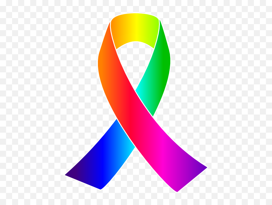 Library Of Rainbow Ribbon Clipart Black - Transparent All Cancer Ribbon Emoji,Ribbon Clipart