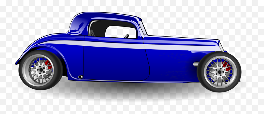 Old Fashioned Blue Car Clipart - Vintage Hot Rod Side View Emoji,Vintage Car Clipart