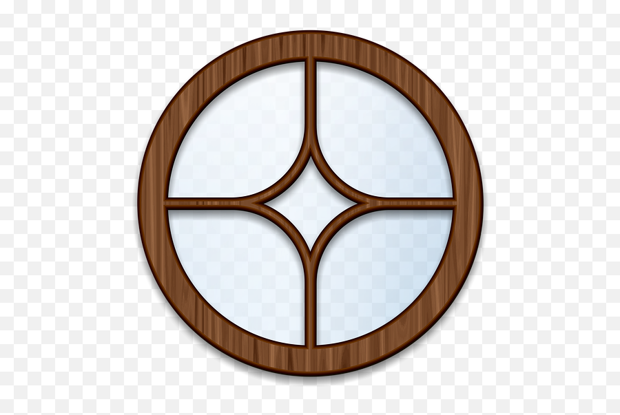Glass Pane - Circle Wooden Window Frame Png Download Clipart Windows Wood Emoji,Wooden Frame Png