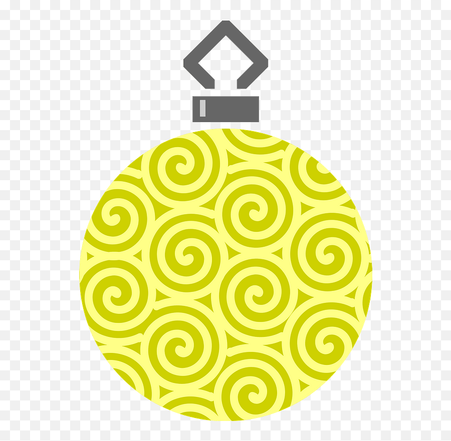 Simple Yellow With Swirls Pattern Christmas Ornament Clipart - Vertical Emoji,Ornament Clipart