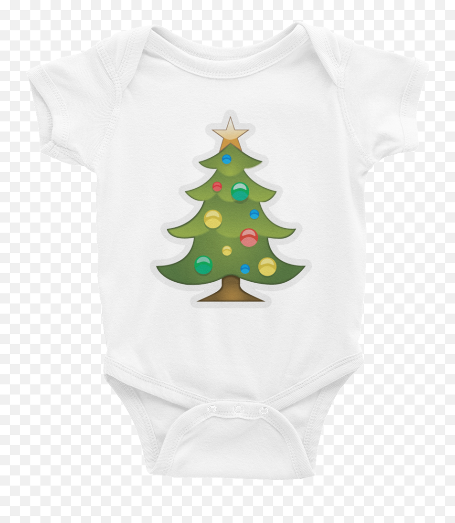 Download Emoji Baby Short Sleeve One Piece - Xmas Tree Emoji,Christmas Emoji Png