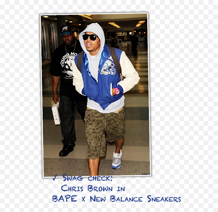 Swag Check Chris Brown In Bape U0026 New Balance 577 Emoji,Chris Brown Png
