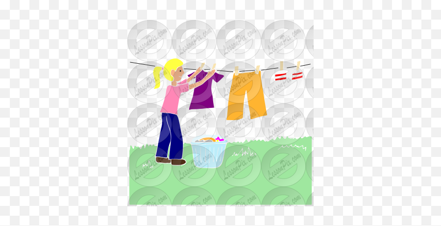 Clothesline Stencil For Classroom Therapy Use - Great Emoji,Hanging Clothes Clipart