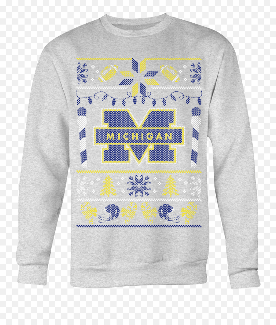 Custom Michigan Wolverines Ugly Sweater 2017 Premium 2 - Long Sleeve Emoji,Michigan Wolverines Logo