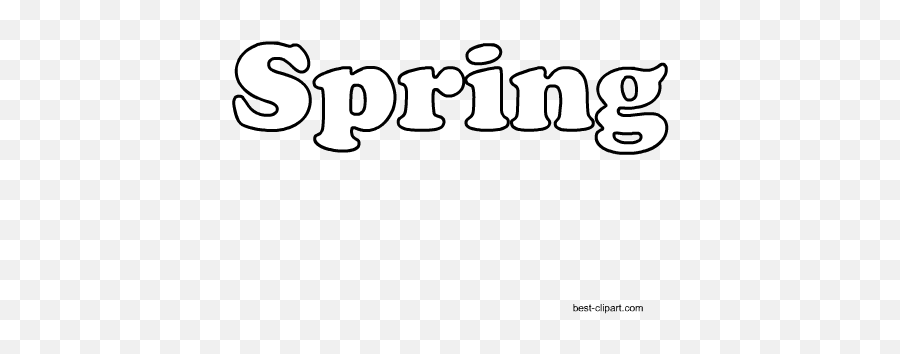 Free Spring Boho Clip Art - Spring Word Black And White Emoji,Spring Clipart