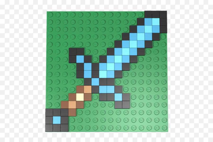 Lego Moc Minecraft Diamond Sword - Minecraft Diamond Sword Build Emoji,Diamond Sword Png