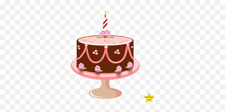 Happy Birthday Cake With 1 Candles - Cake Decorating Supply Emoji,Candles Clipart
