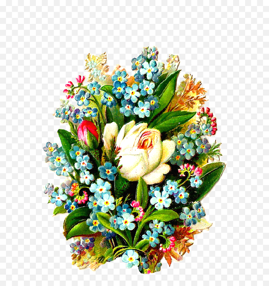 Flower Clipart Bluebonnet Flower - Bouquet Of Flowers Graphic Emoji,Forget Me Not Flowers Clipart
